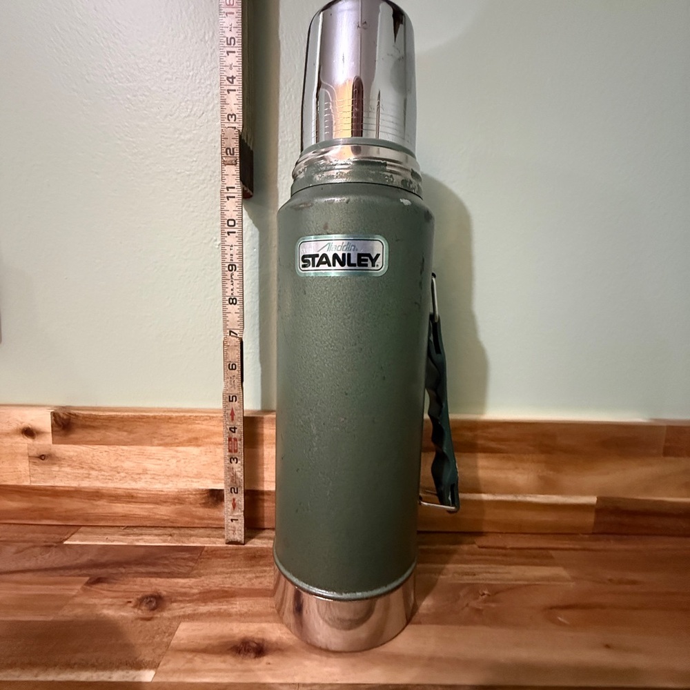 Stanley Classic Green Thermos with Silver Accents